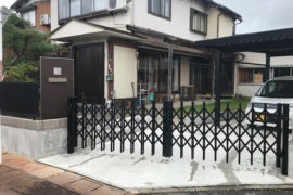 門柱・伸縮門扉設置工事