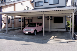 折板カーポート3台用設置工事