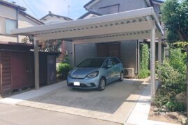 2台用折板カーポート及び土間コンクリート拡張工事